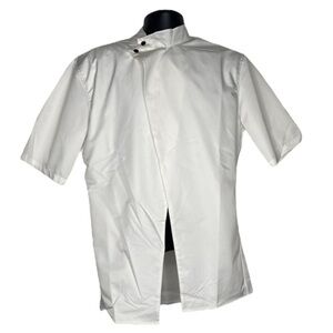 D Free Asymmetrical Chef’s Cut Double Layer Shirt (Size:XXL, Color:White/Black$